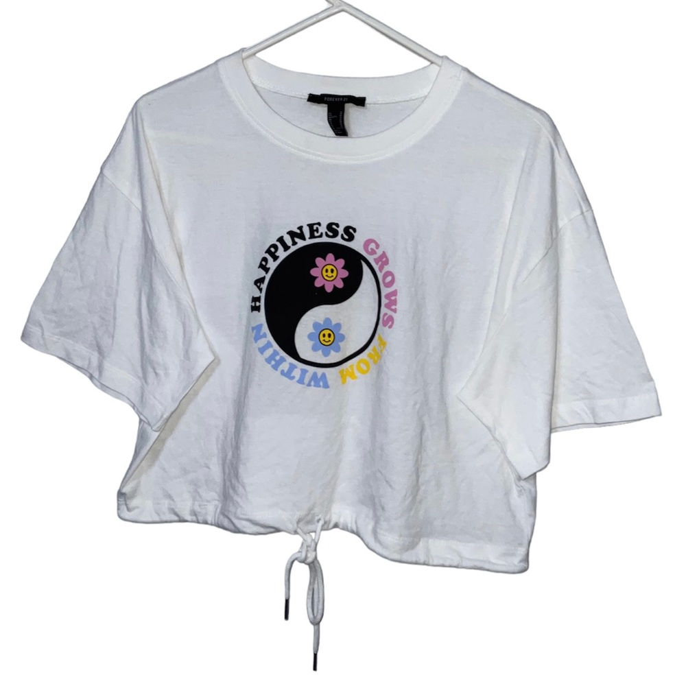 Happiness Grows From Within Ying Yang Top NWOT